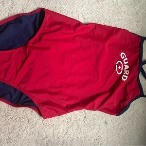 Red Lifeguard Swimsuit